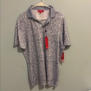 Men's Polo Shirt in Blue and White